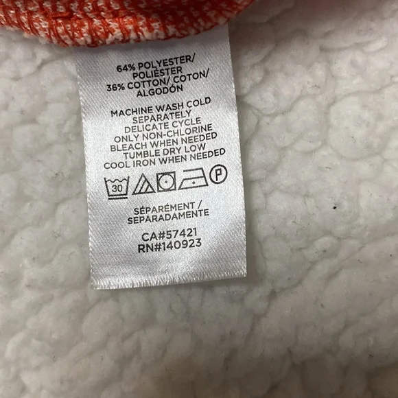 LOFT Orange Ikat Boucle Bubble Hem Cami Sweater Tank Top Size Small - Picture 5 of 5